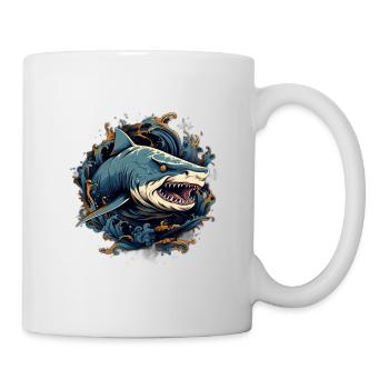 Unterwasser-Tribal-Hai - Tasse - Weiß - Rechts