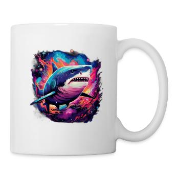 Hai im Neonlicht - Tasse - Weiß - Rechts