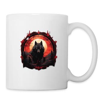 Dystopian Wolf Circle - Mug - white - Right