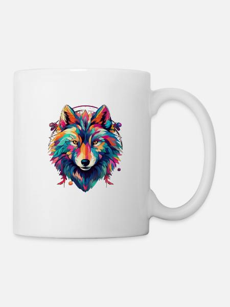 Neon-Shadow-Wolfenkreis - Tasse - Weiß
