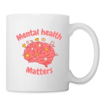 Floral Mental Health Matters - Mental Health Month - Mug - white - Right