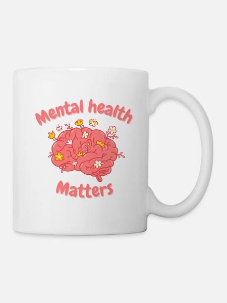 Floral Mental Health Matters - Mental Health Month - Mug - white