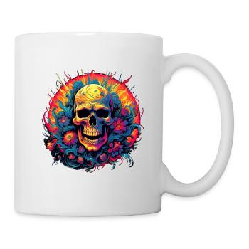 Skull Bloom Burst - Tasse - Weiß - Rechts