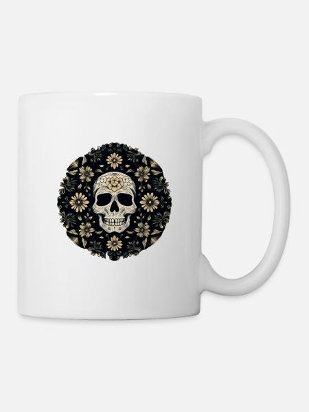 Skull Whirlwind Circle - Tasse - Weiß