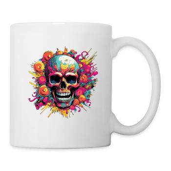 Skull Bloom Burst - Tasse - Weiß - Rechts