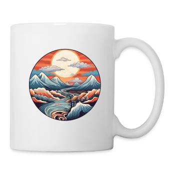 Abstrakte Alpen - Tasse - Weiß - Rechts