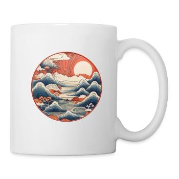 Sonnenaufgang über den Bergen - Tasse - Weiß - Rechts
