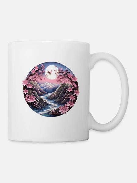 Blütenwindung - Tasse - Weiß