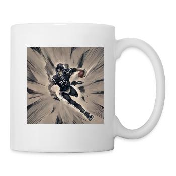 American Football Quarterback Running Ball - Mug - white - Right