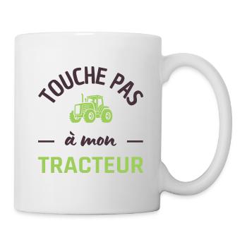 Agriculteur touche pas à mon tracteur - Mug blanc - blanc - Droite