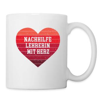 Nachhilfelehrerin Mit Herz Nachhilfe Geben Lehrer - Tasse - Weiß - Rechts