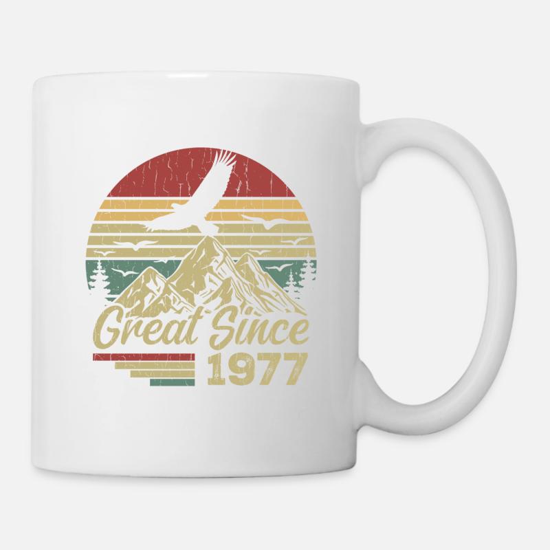 Vintage 1977 Cadeau D’anniversaire 1977 Retro 1977 - Mug blanc - blanc