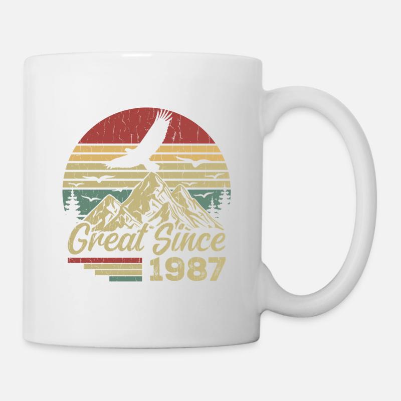 Jahrgang 1987 Retro 1987 Geburtstagsgeschenk - Tasse - Weiß
