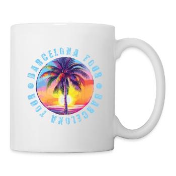 Visite de Barcelone colorée - Mug blanc - blanc - Droite