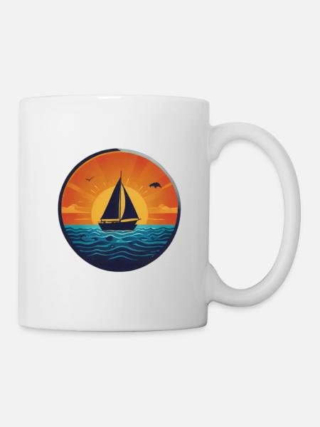 Sunset Ship - Mug - white