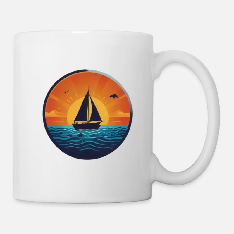 Sunset Ship - Mug - white