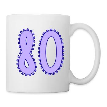 80. 80 ANS. 80e ANNIVERSAIRE. ANNIVERSAIRE 80 ANS. - Mug blanc - blanc - Droite