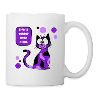 La vie est meilleure avec un chat ! - Mug blanc - blanc - Droite