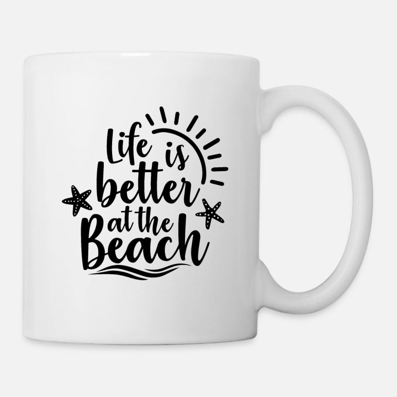 La vie est meilleure à la plage - Mug blanc - blanc