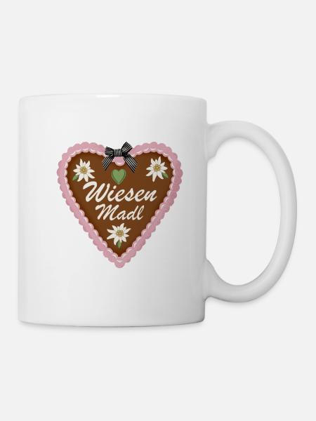 Wiesen Madl Lebkuchenherz - Tasse - Weiß