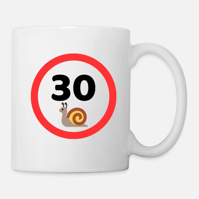 30 km pro Stunde Schnecke - Tasse - Weiß