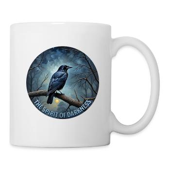 Krähe in der Dunkelheit - Tasse - Weiß - Rechts