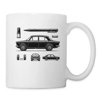 Schwarzer Oldtimer - Tasse - Weiß - Rechts