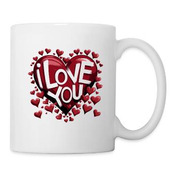 "Ich liebe dich!" Der Valentinstag ist da! - Tasse - Weiß - Rechts