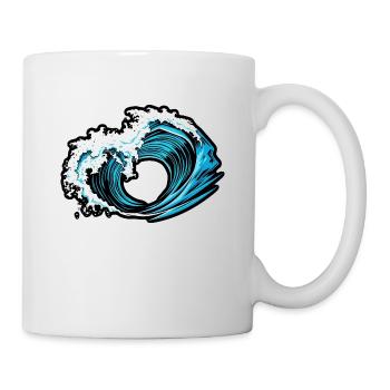 Power Wave – Retro Surf Vibes - Tasse - Weiß - Rechts