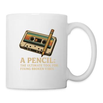Cassette Rétro - Mug blanc - blanc - Droite