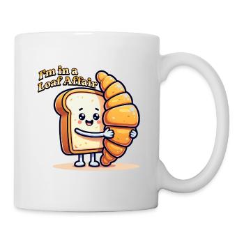 Funny Bread Shirt – Loaf Affair Cartoon - Mug - white - Right