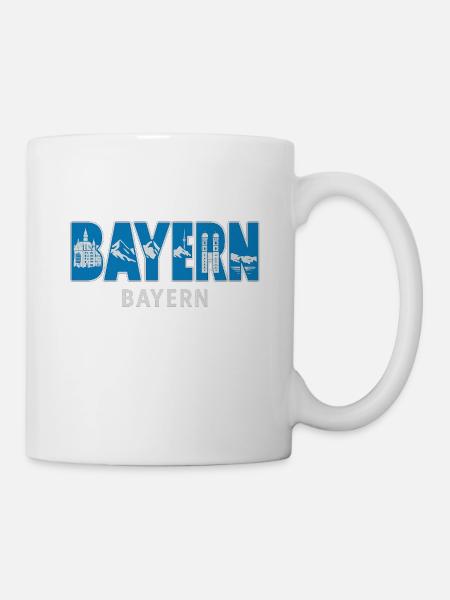Bavaria love – white and blue in the heart - Mug - white