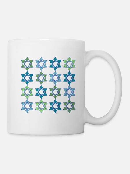 Star Scape Geometric Pattern - Mug - white