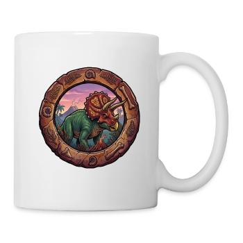 Tricératops dans l’anneau fossile - Mug blanc - blanc - Droite
