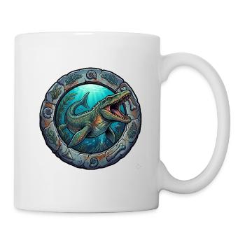 Dinosaures sous-marins dans l’anneau de pierre - Mug blanc - blanc - Droite