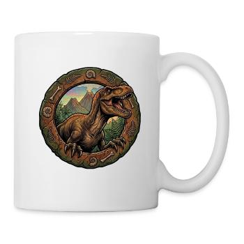 T Rex Dino dans l’anneau fossile - Mug blanc - blanc - Droite
