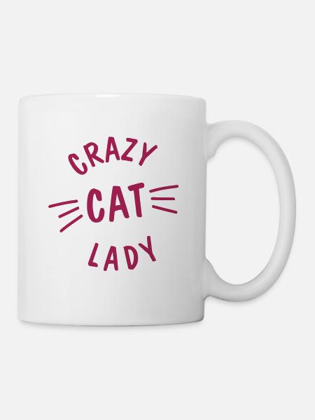 Crazy Cat Lady meow - Tasse - Weiß