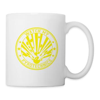 Watch my Pyrotechnics Feuerwerk Geschenk - Tasse - Weiß - Rechts
