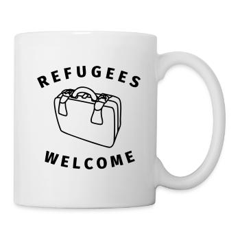 refugees welcome - Tasse - Weiß - Rechts