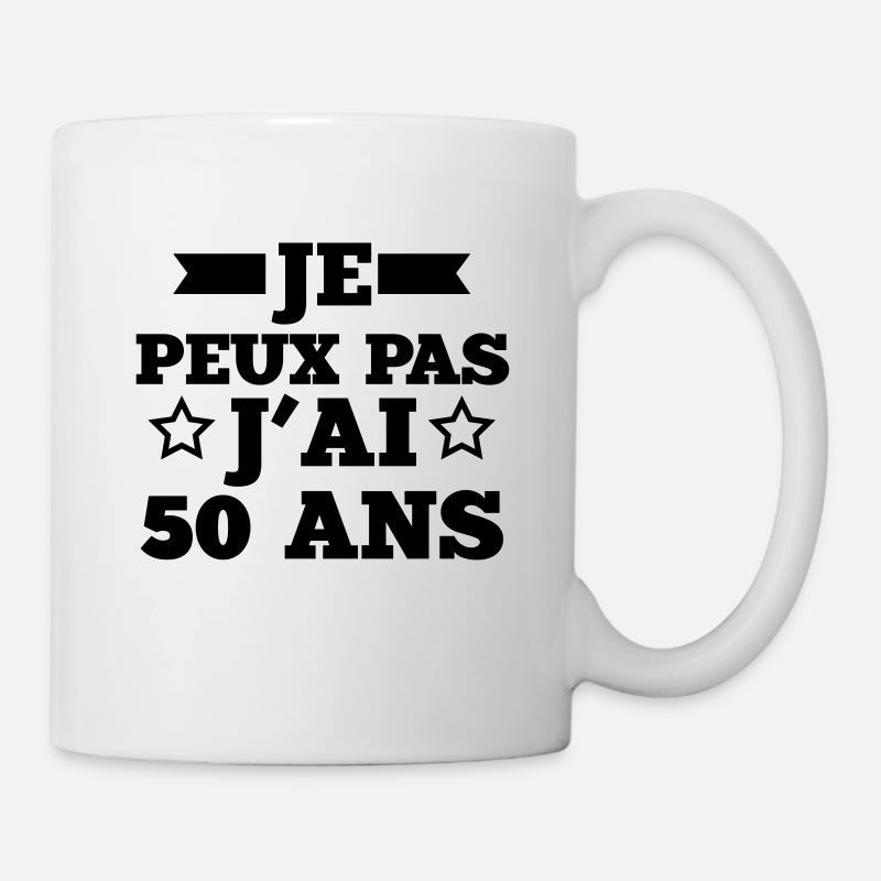 je peux pas j'ai 50 ans - Mug blanc - blanc