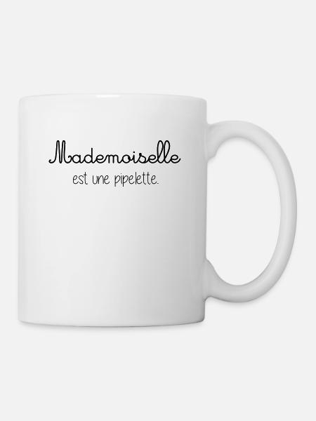 Mademoiselle est une pipelette - Mug blanc - blanc