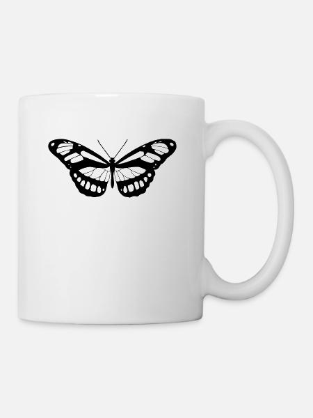 Schmetterling Silhouette - Tasse - Weiß