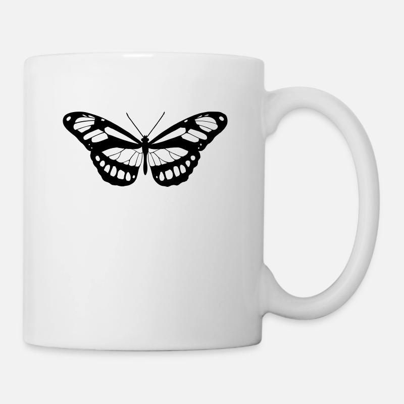 Schmetterling Silhouette - Tasse - Weiß