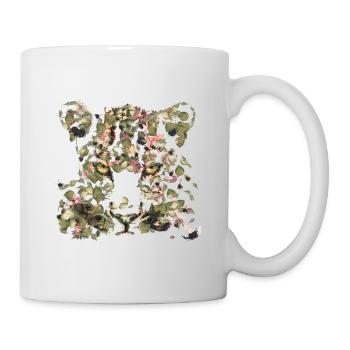 Portrait eines großen Leoparden - Tasse - Weiß - Rechts