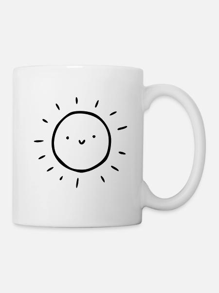 Sommer Sonne Smiley - Tasse - Weiß
