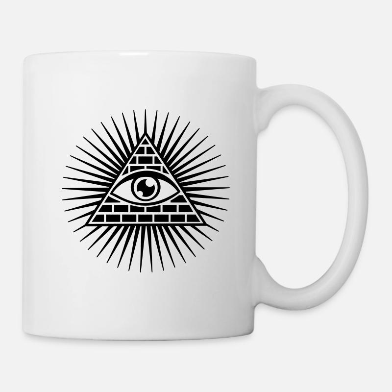 All seeing eye, god, providence, pyramid, triangle - Mug - white