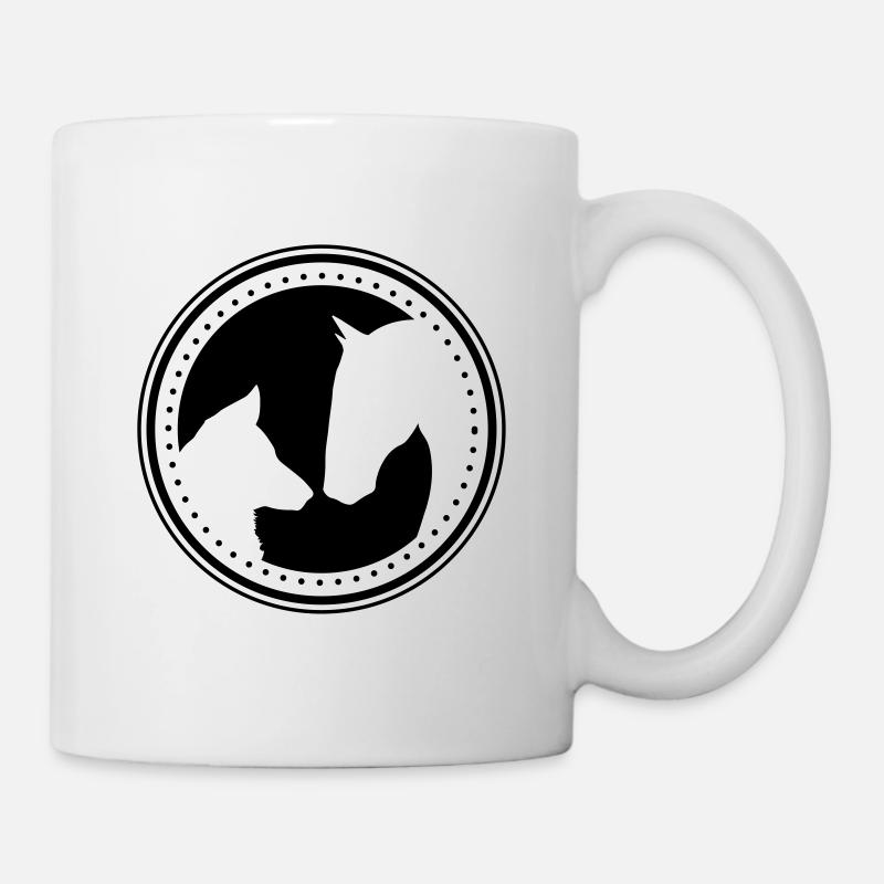 Hund Pferd Emblem Logo - Tasse - Weiß
