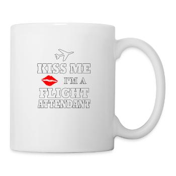 Kiss me Flight Attendant, Flight Attendant, Gift - Mug - white - Right