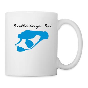 Senftenberger See mit Schriftzug 2 farbig - Tasse - Weiß - Rechts