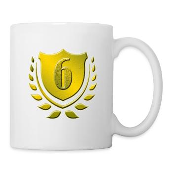 6 ans, 6ème anniversaire, fête d'anniversaire - Mug blanc - blanc - Droite